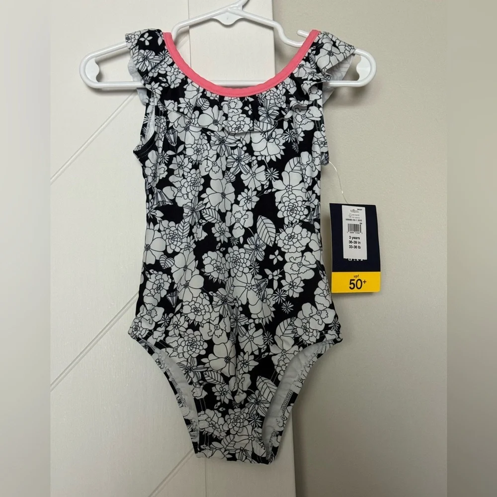 Baby Gap Floral One Piece Swimsuit UPF 50+ Size 3 Years NWT
